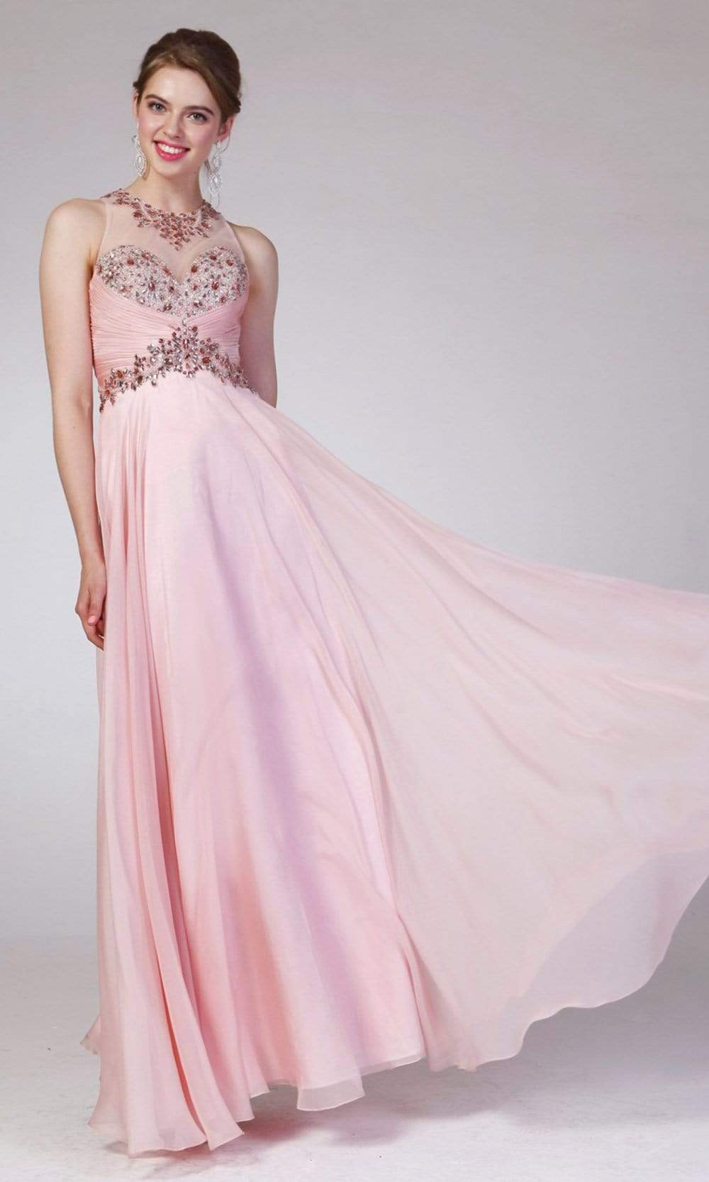 Image of Cinderella Divine - 8773 Rhinestone Embellished A-Line Dress