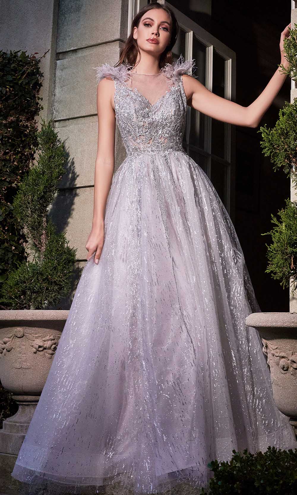 Image of Cinderella Divine B704 - Jewel Neck Evening Dress