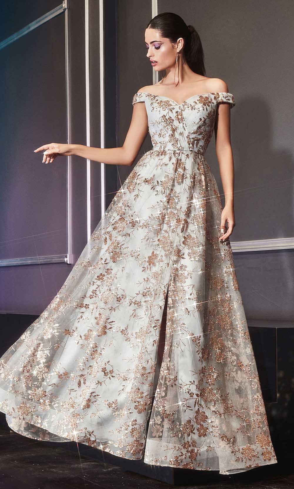 Image of Cinderella Divine - CB069 Embellished Print Off Shoulder Gown