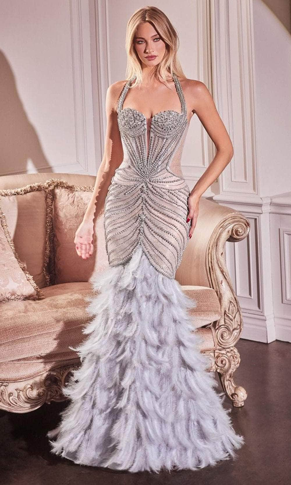 Image of Cinderella Divine CC4030 - Mermaid Halter Evening Gown