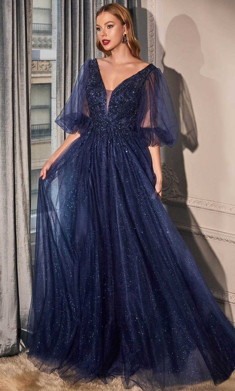 Image of Cinderella Divine CD0182 - Lace Detailed Evening Dress