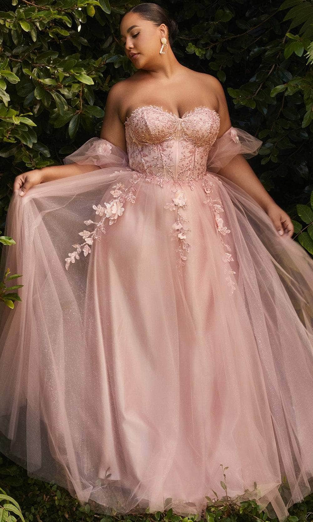 Image of Cinderella Divine CD0191C - Glitter Print Corset Prom Dress