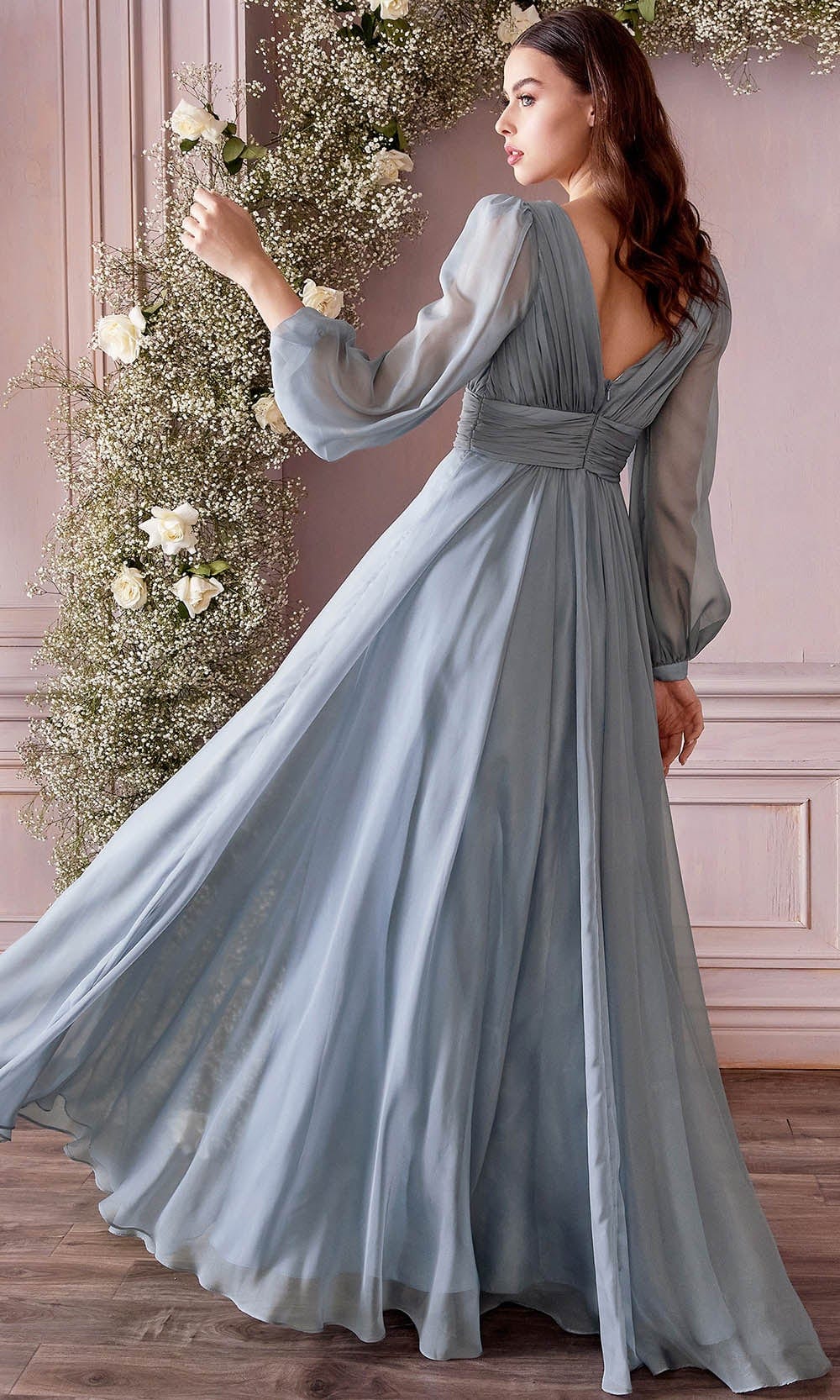 Image of Cinderella Divine CD0192 - Bishop Sleeve Evening Dress