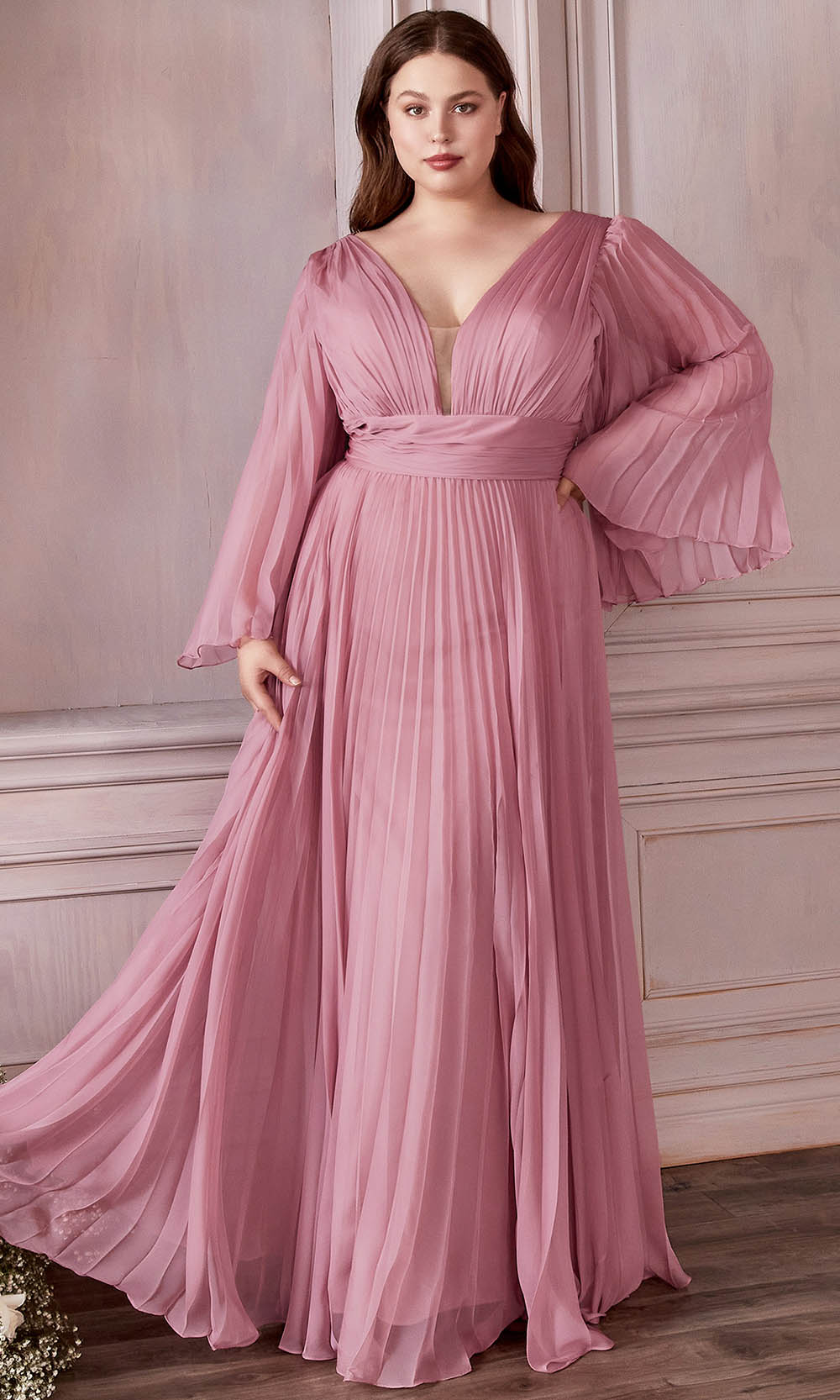 Image of Cinderella Divine CD242C - Bell Sleeve Evening Gown