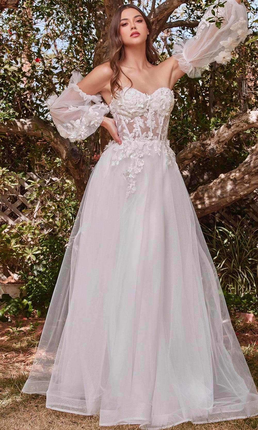 Image of Cinderella Divine CD962W - Lace Tulle Wedding Ballgown