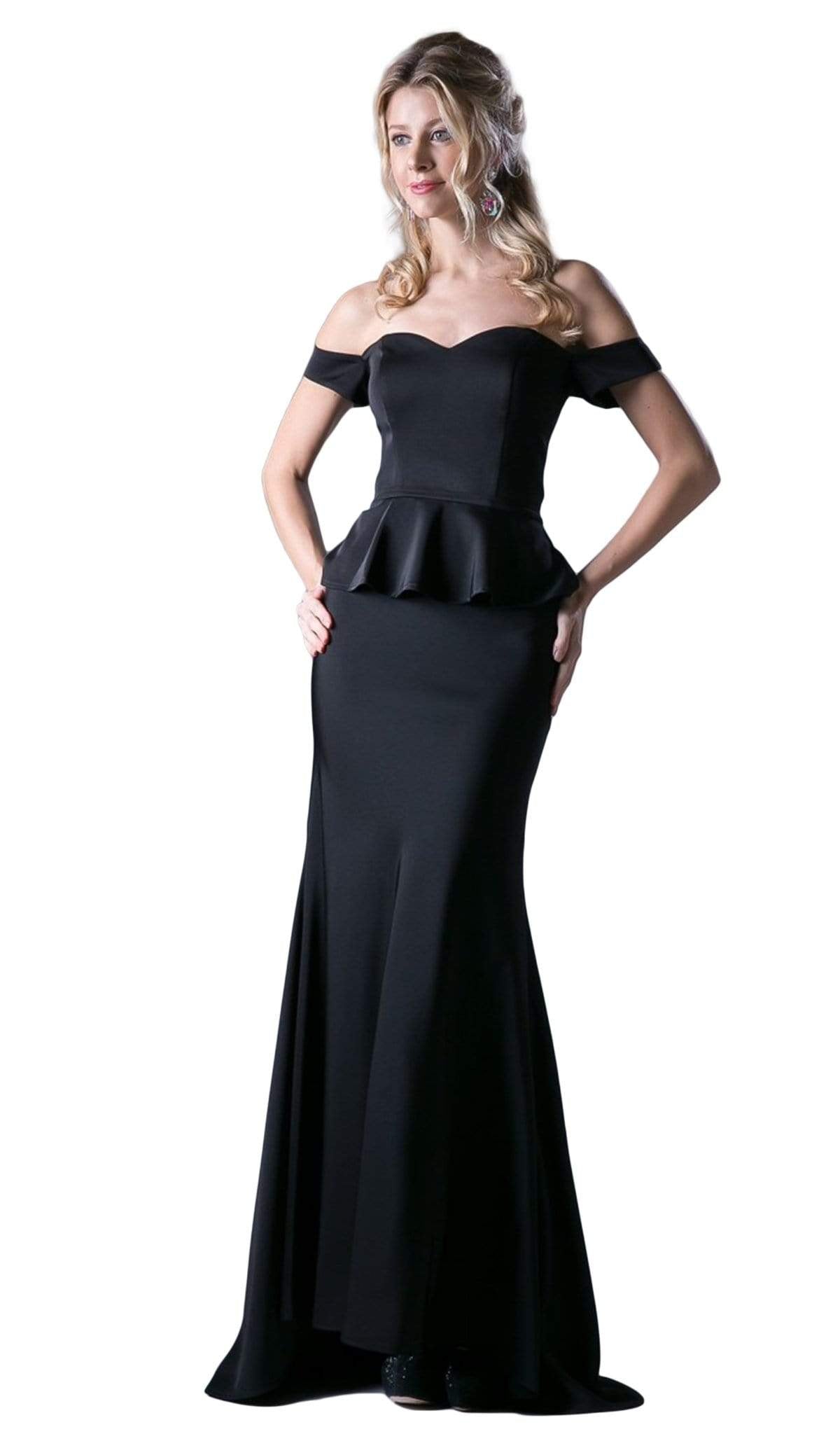 Image of Cinderella Divine - CF134 Off Shoulder Peplum Trumpet Gown