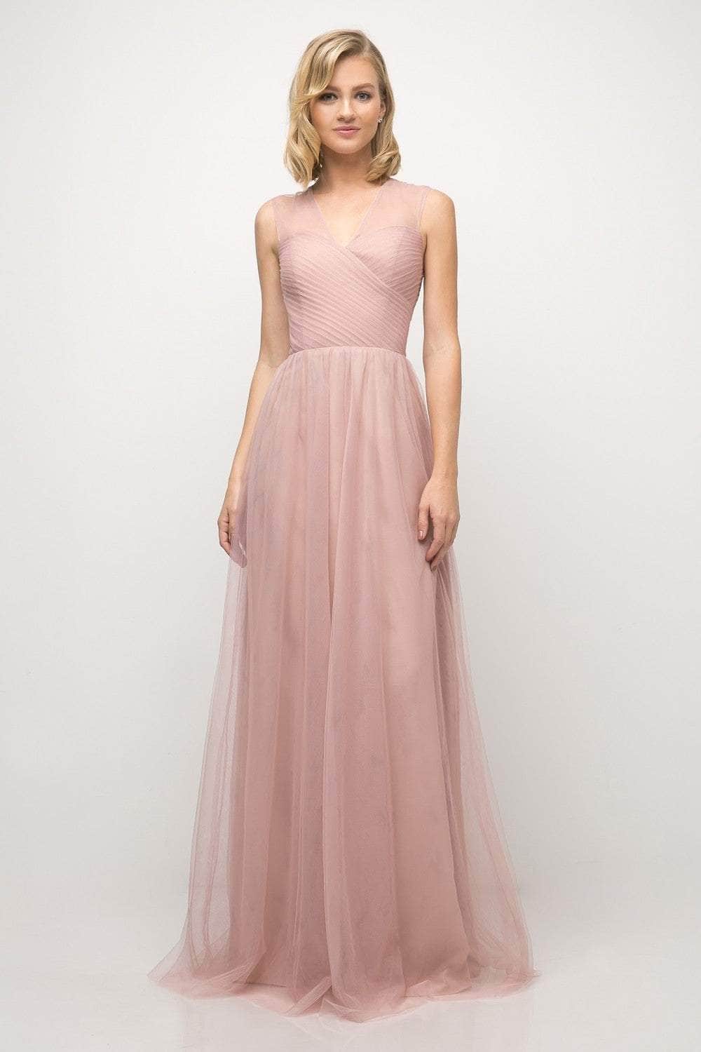 Image of Cinderella Divine - ET320 Sleeveless Pleated Top Tulle A Line Gown
