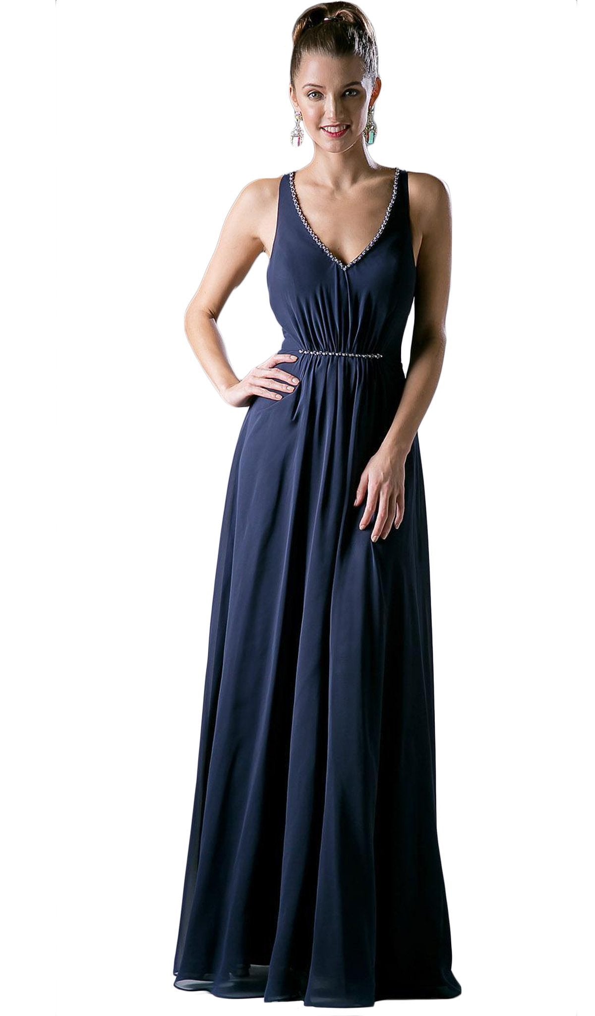 Image of Cinderella Divine - Embellished Ruched V-neck A-line Dress