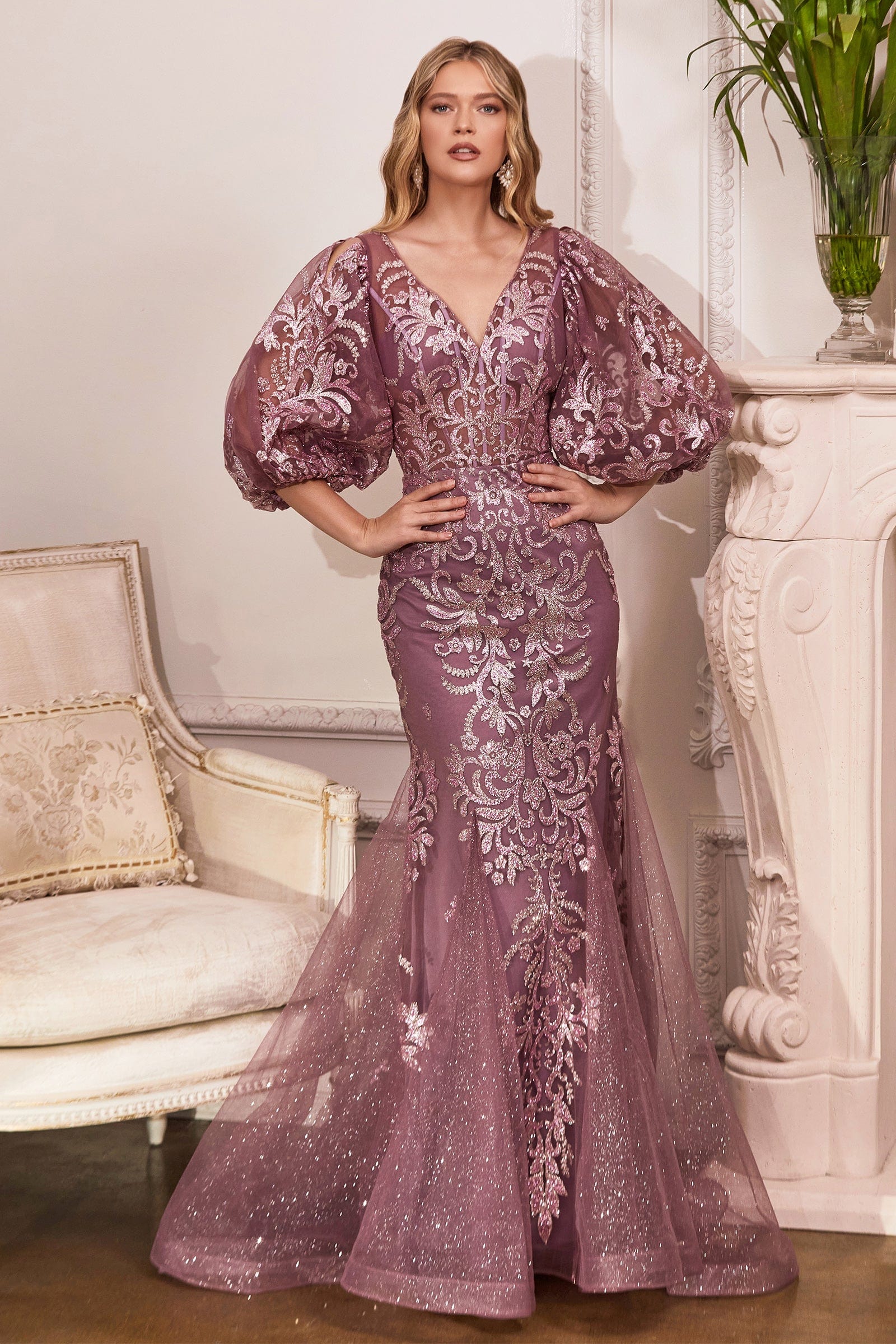 Image of Cinderella Divine OC009 - V-neck Long Gown