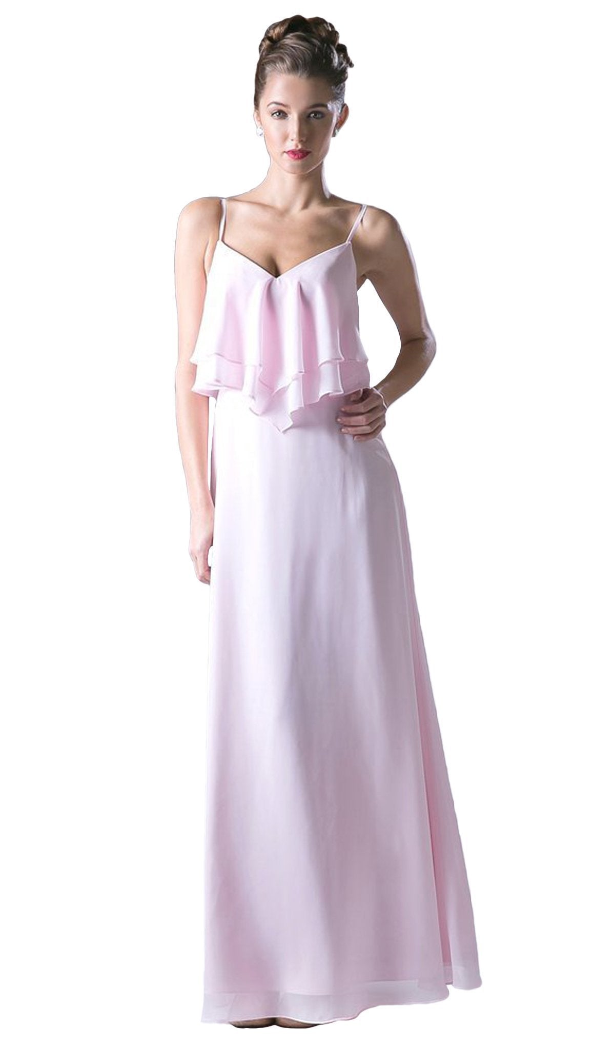Image of Cinderella Divine - Sleeveless Ruffled Bodice Chiffon A-Line Long Formal Dress