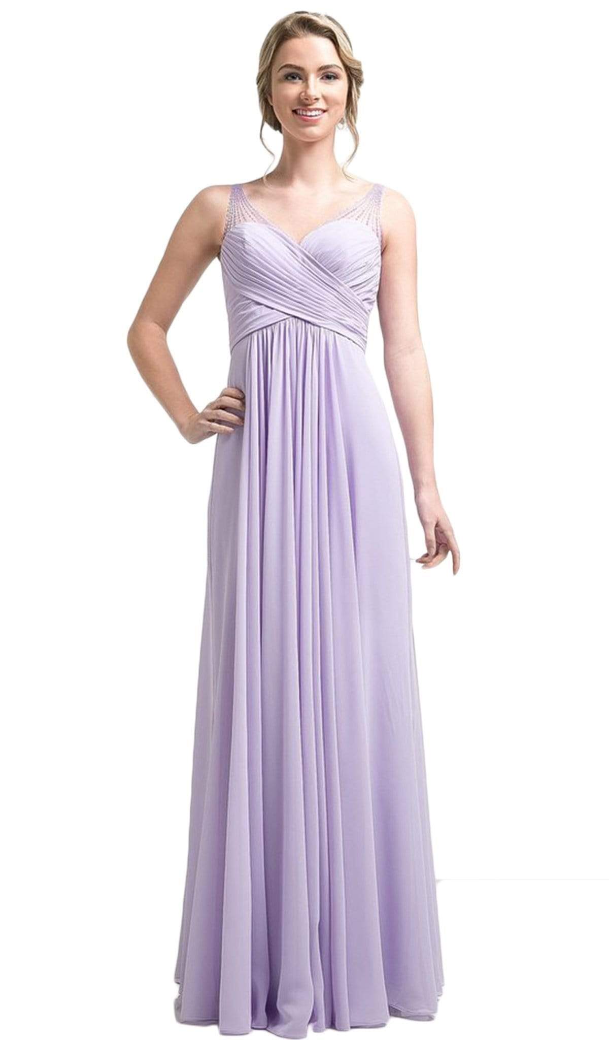 Image of Cinderella Divine - Strapless Crisscrossed Bodice A-Line Long Formal Gown