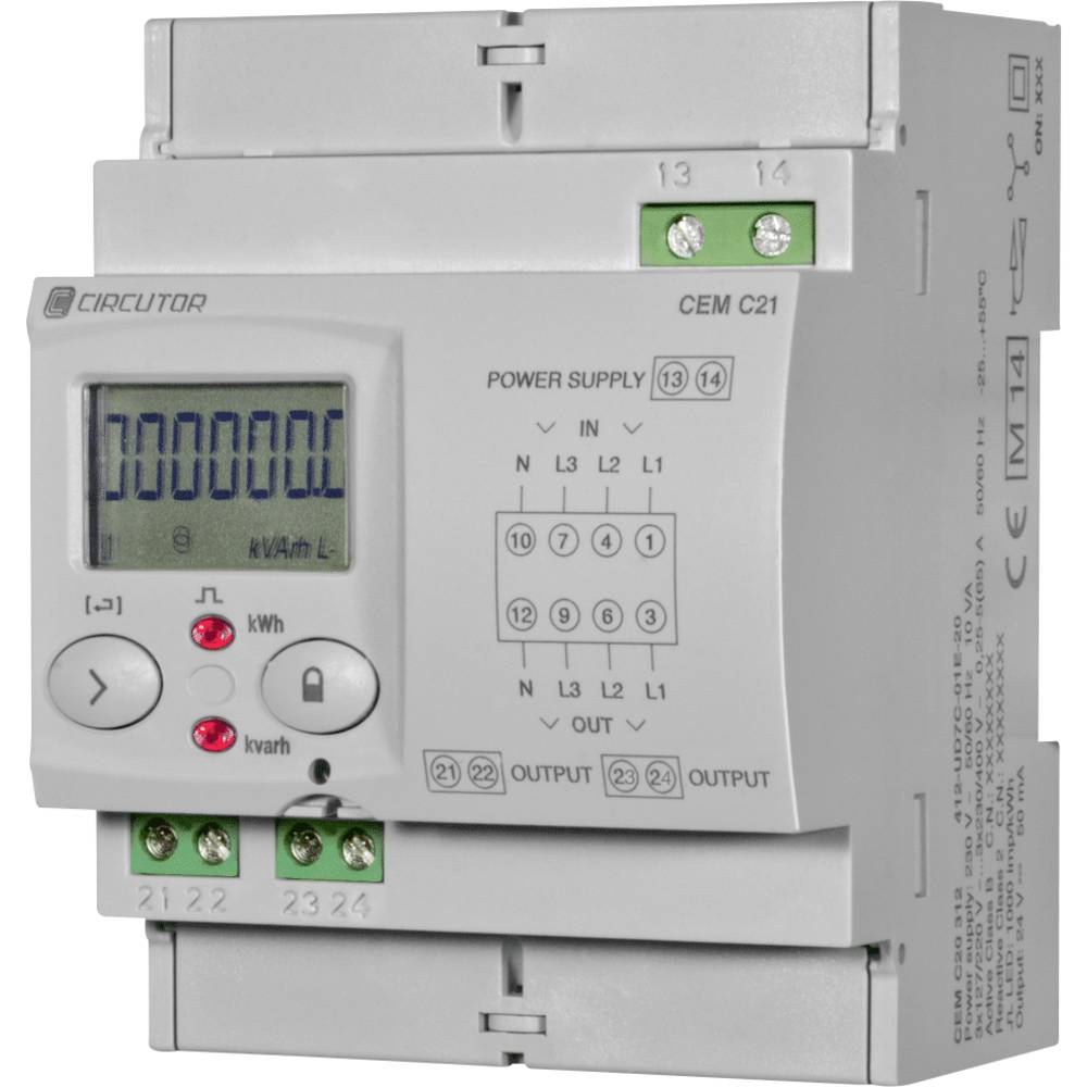 Image of Circutor CEM-C21-485-DS-MID Electricity meter (3-phase) Digital 65 A MID-approved: Yes Single 1 pc(s)