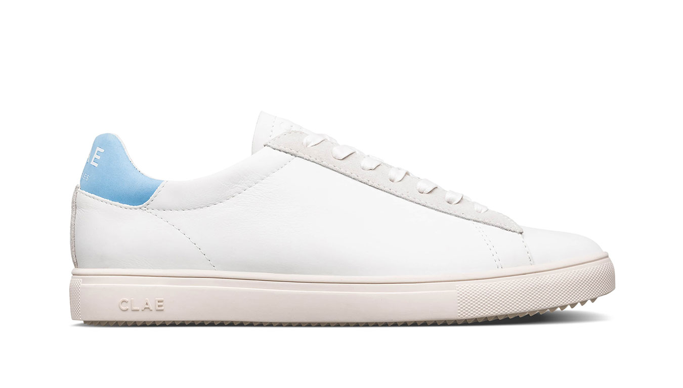 Image of Clae Bradley White Milled Leather Blue DE