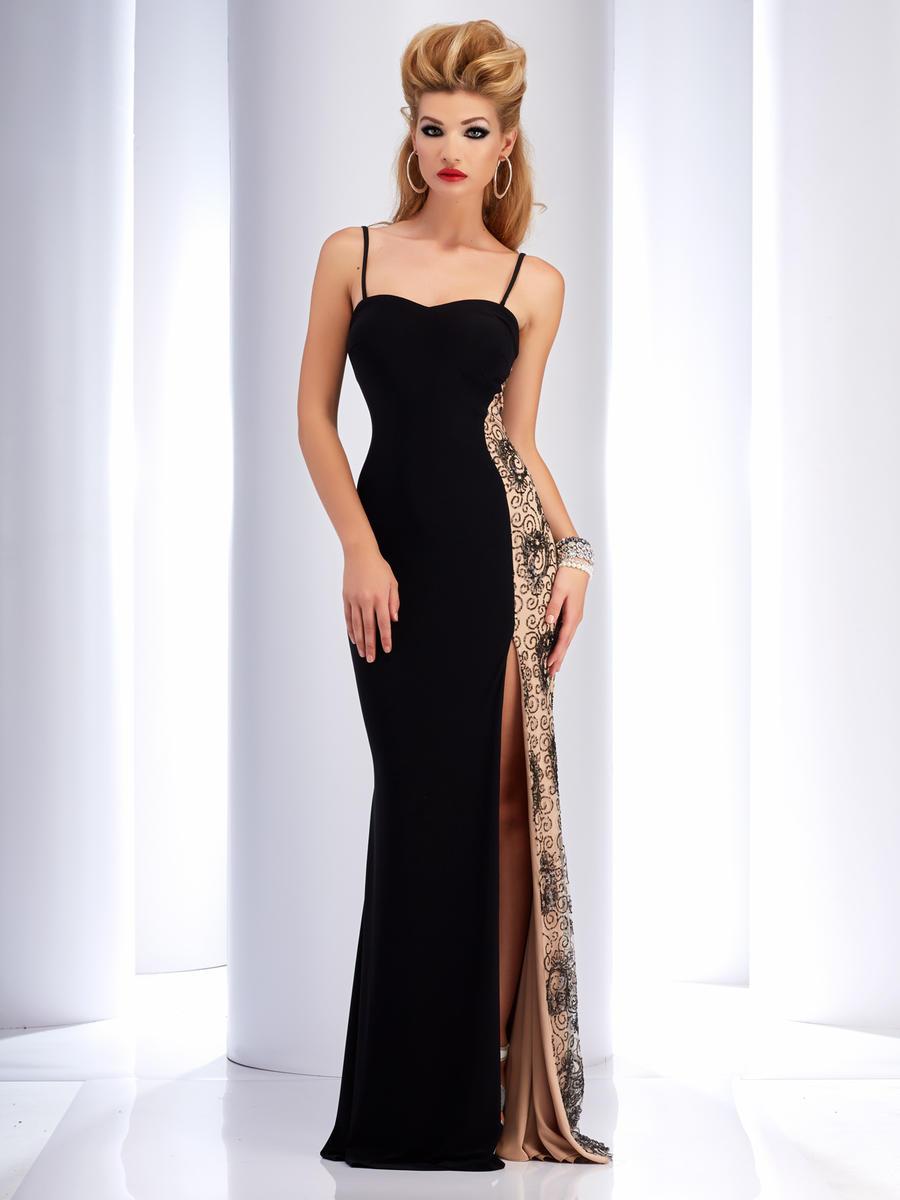 Image of Clarisse - 2817 Sequined Contrast Panel Gown