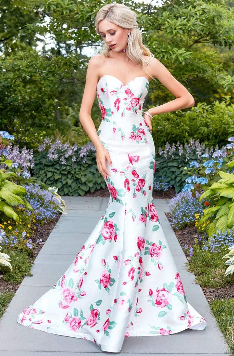 Image of Clarisse - 3424 Strapless Floral Mermaid Gown