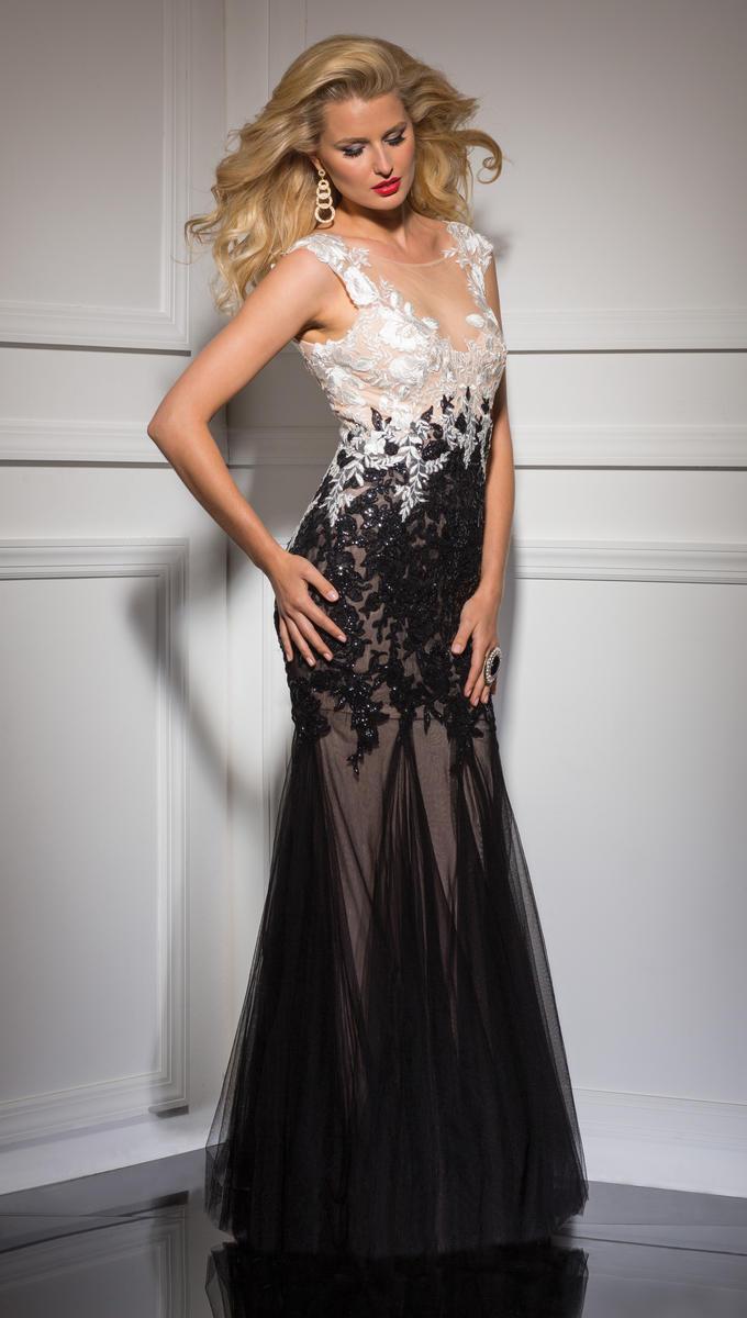 Image of Clarisse - 4513 Sleeveless Beaded Floral Trumpet Gown