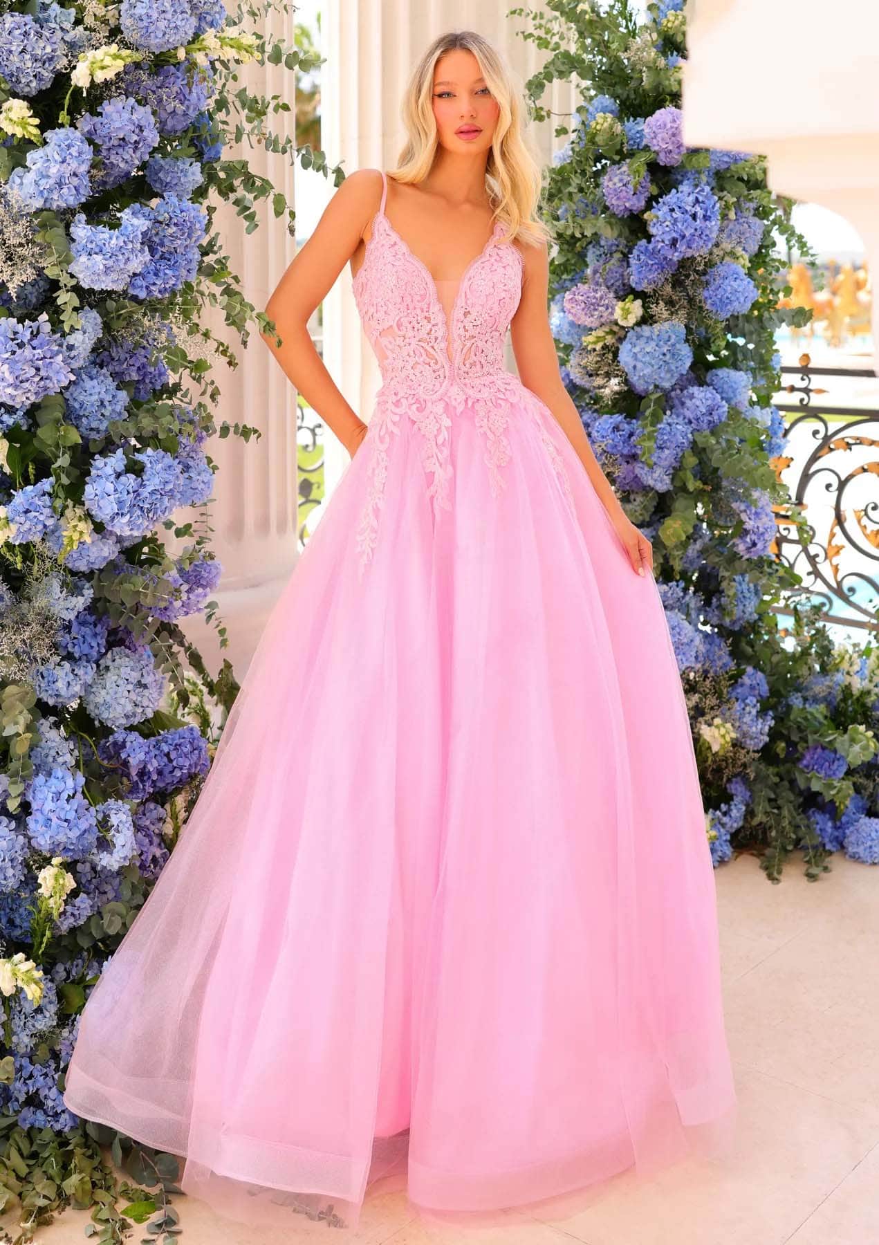 Image of Clarisse 810784 - Lace Up A-Line Prom Gown