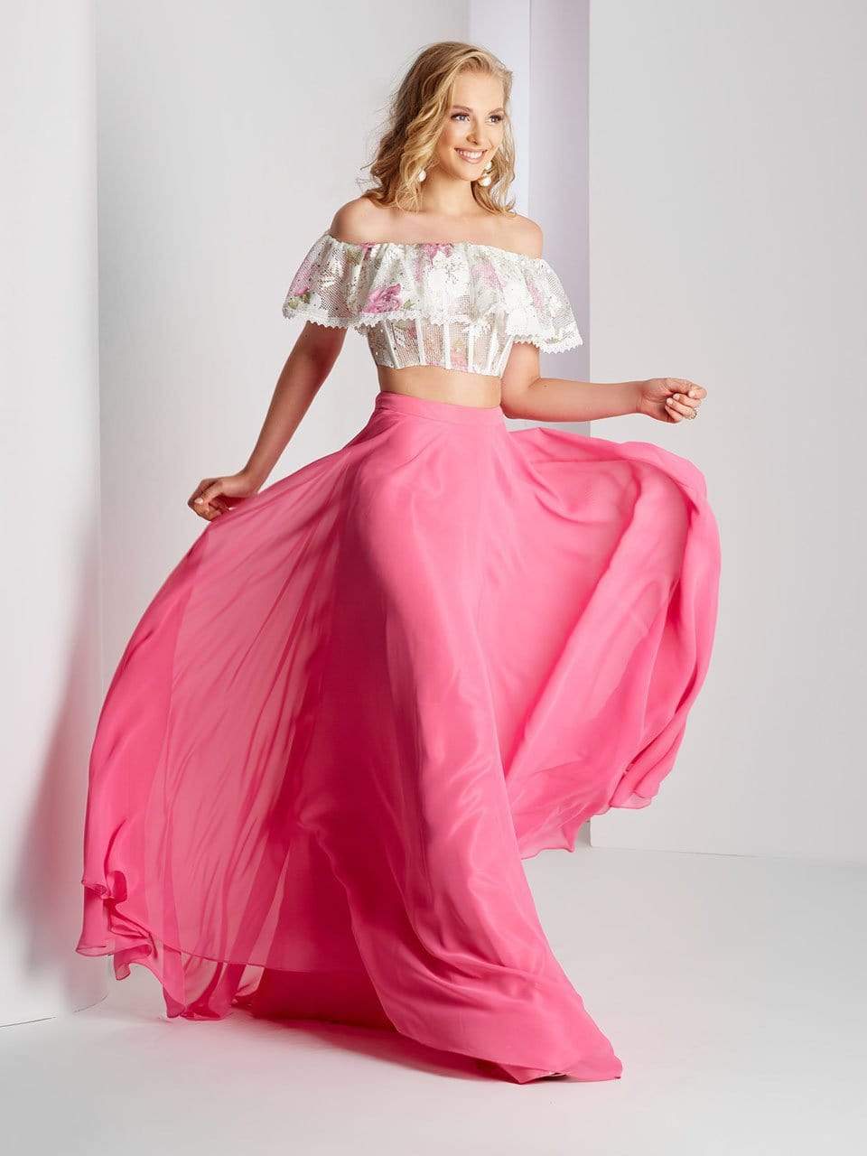 Image of Clarisse Prom - 3531 Two Piece Off the Shoulder Prom Dress