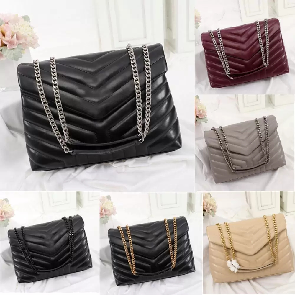 Image of Classic Bags Shape Flaps Chain Bag Luxury Designers Lady LOULOU Handbags Women Shoulder handbag Clutch Tote Messenger Evening Shopping Purse