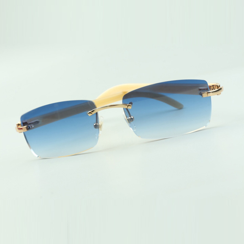 Image of Classic White Buffs sunglasses 3524012 with white buffalo horn stick and 56mm lenses for unisex