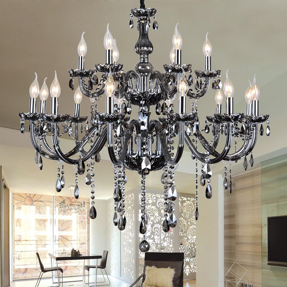 Image of Classical Modern Clear Crystal Chandelier Lighting Decora K9 Crystal Chandeliers Hanging Lights Fixture Wedding Decoration Pendant Lamp