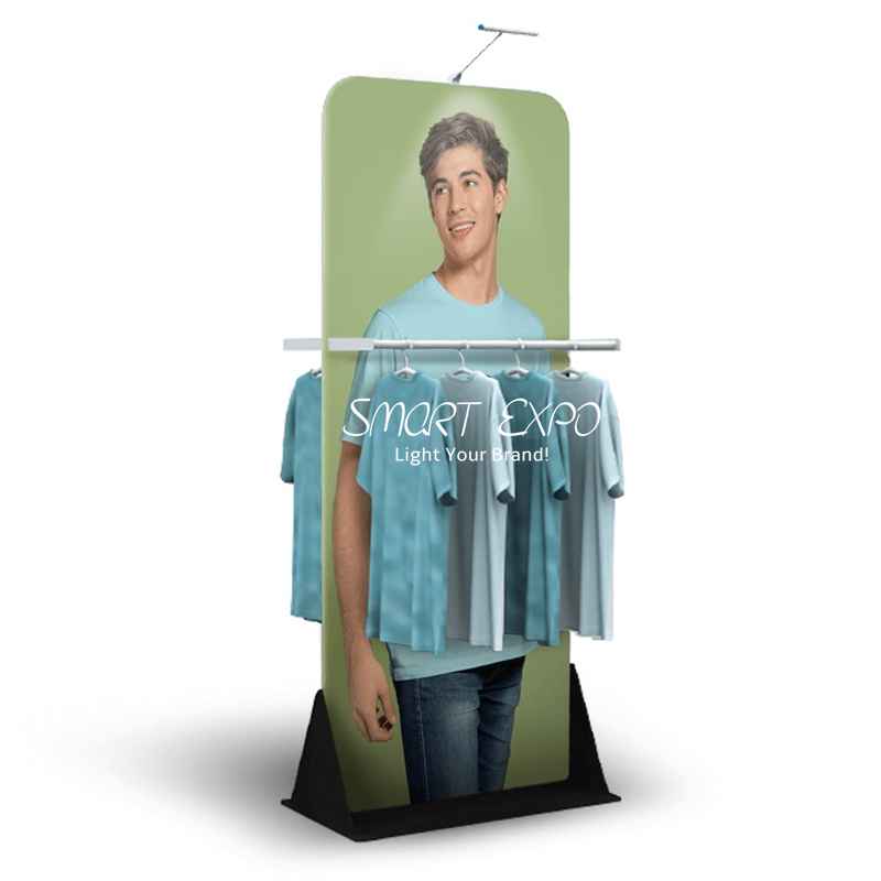 Image of Clothes Trade Show Banner Advertising Display Boutique Dressing Displaying Rack with Custom Graphic Printing Flat Carry Bag Packing