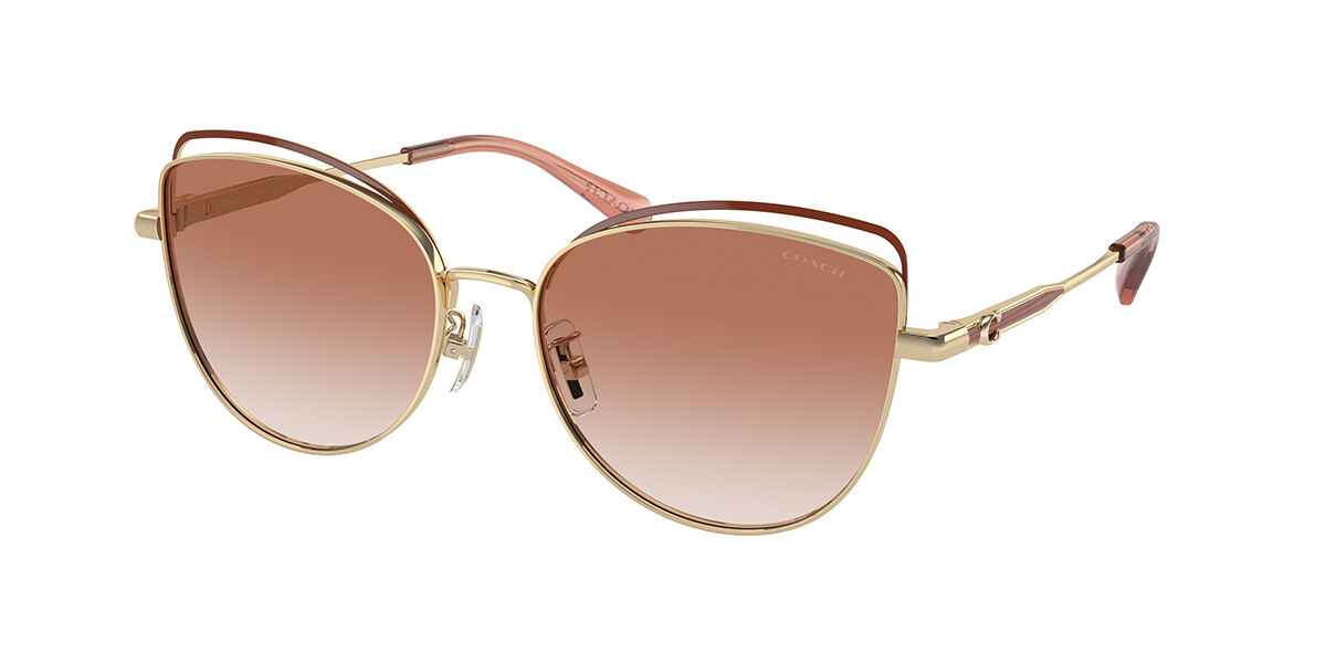 Image of Coach HC7162 CR621 900513 57 Lunettes De Soleil Femme Dorées FR