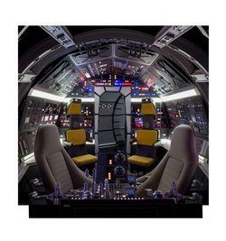 Image of Cockpit of Millennium Falcon Backdrop Star Wars Han Solo Movie Cardboard Cutout