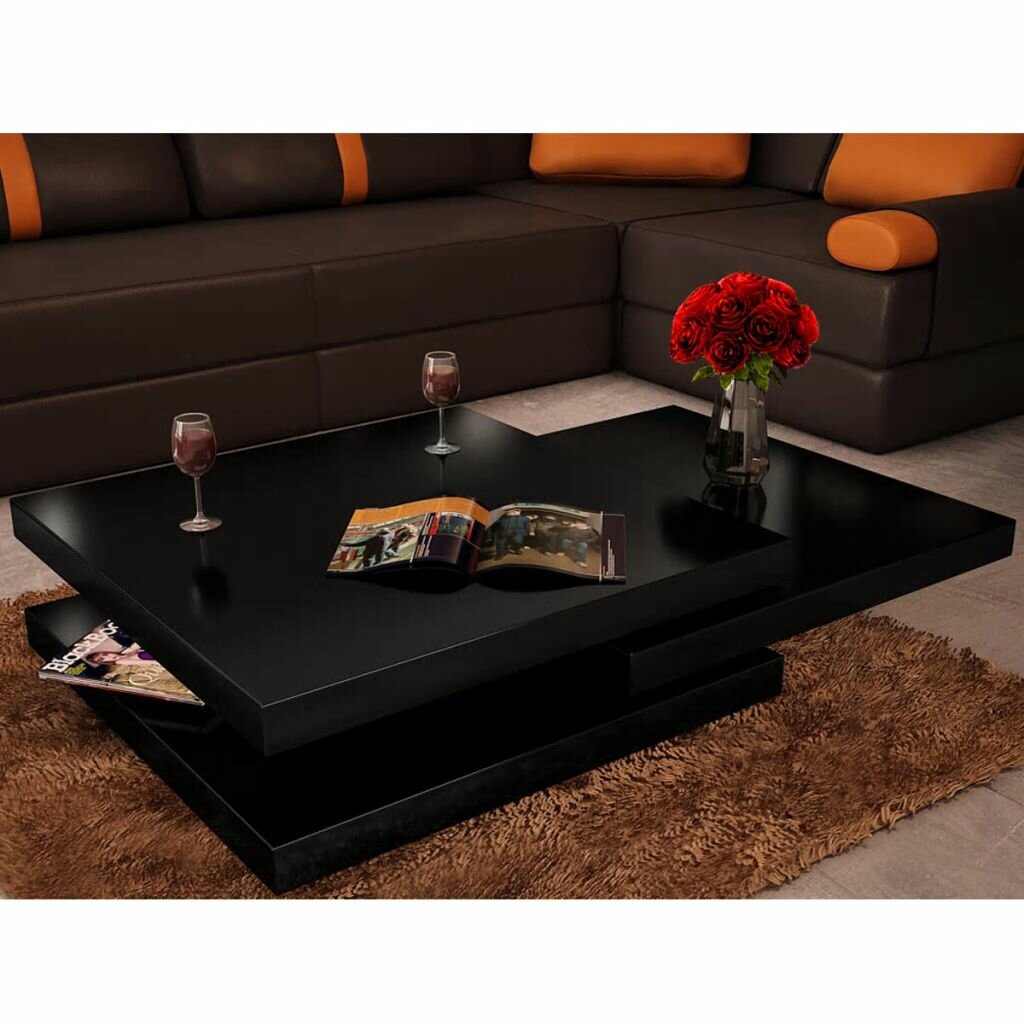 Image of Coffee Table 3 Tiers High Gloss Black