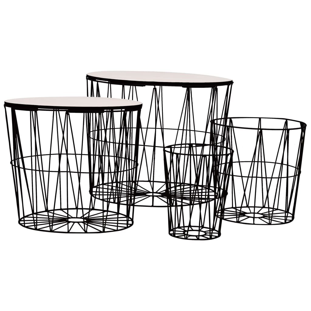 Image of Coffee Table 4 pcs Black