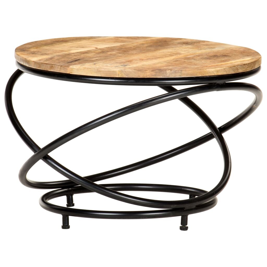 Image of Coffee Table Black 236"x236"x157" Solid Rough Mango Wood