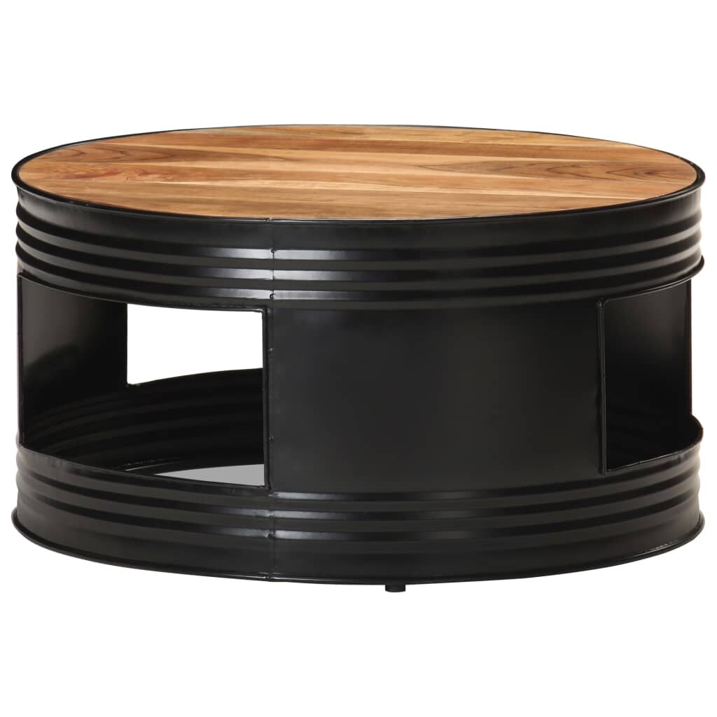 Image of Coffee Table Black268"x268"x142" Solid Acacia Wood