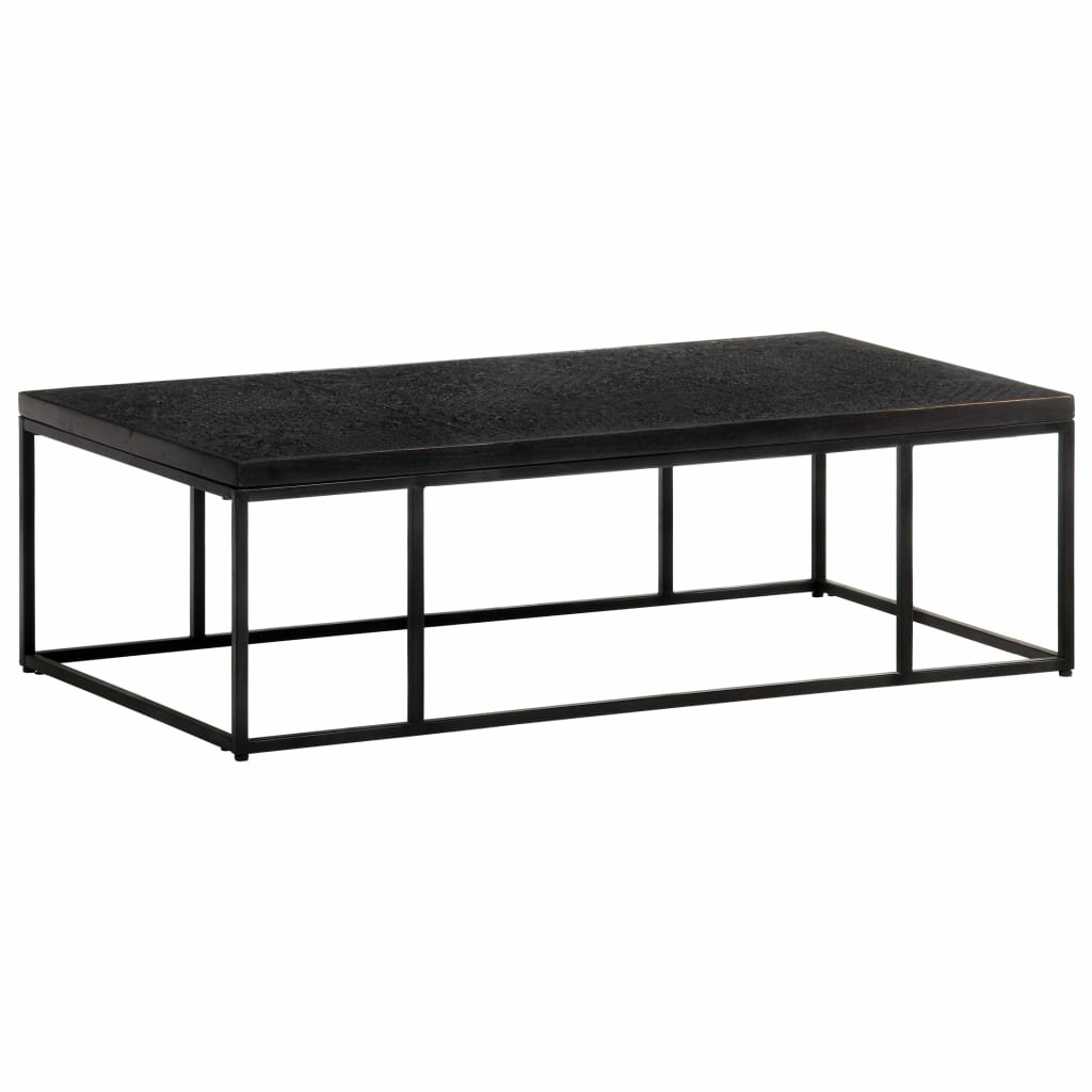 Image of Coffee Table Carved Top Black 433"x236"x134" Solid Mango Wood