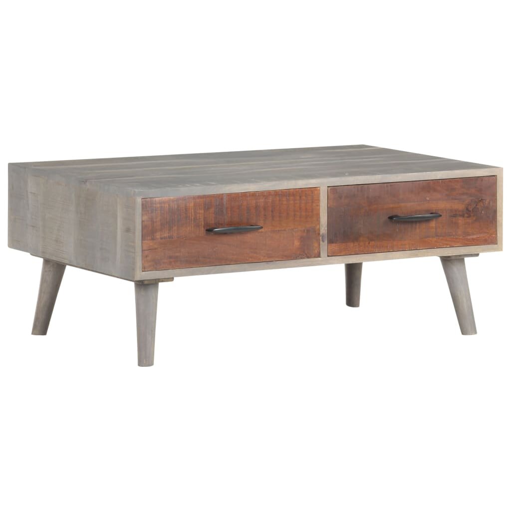 Image of Coffee Table Gray 394"x236"x157" Solid Rough Mango Wood