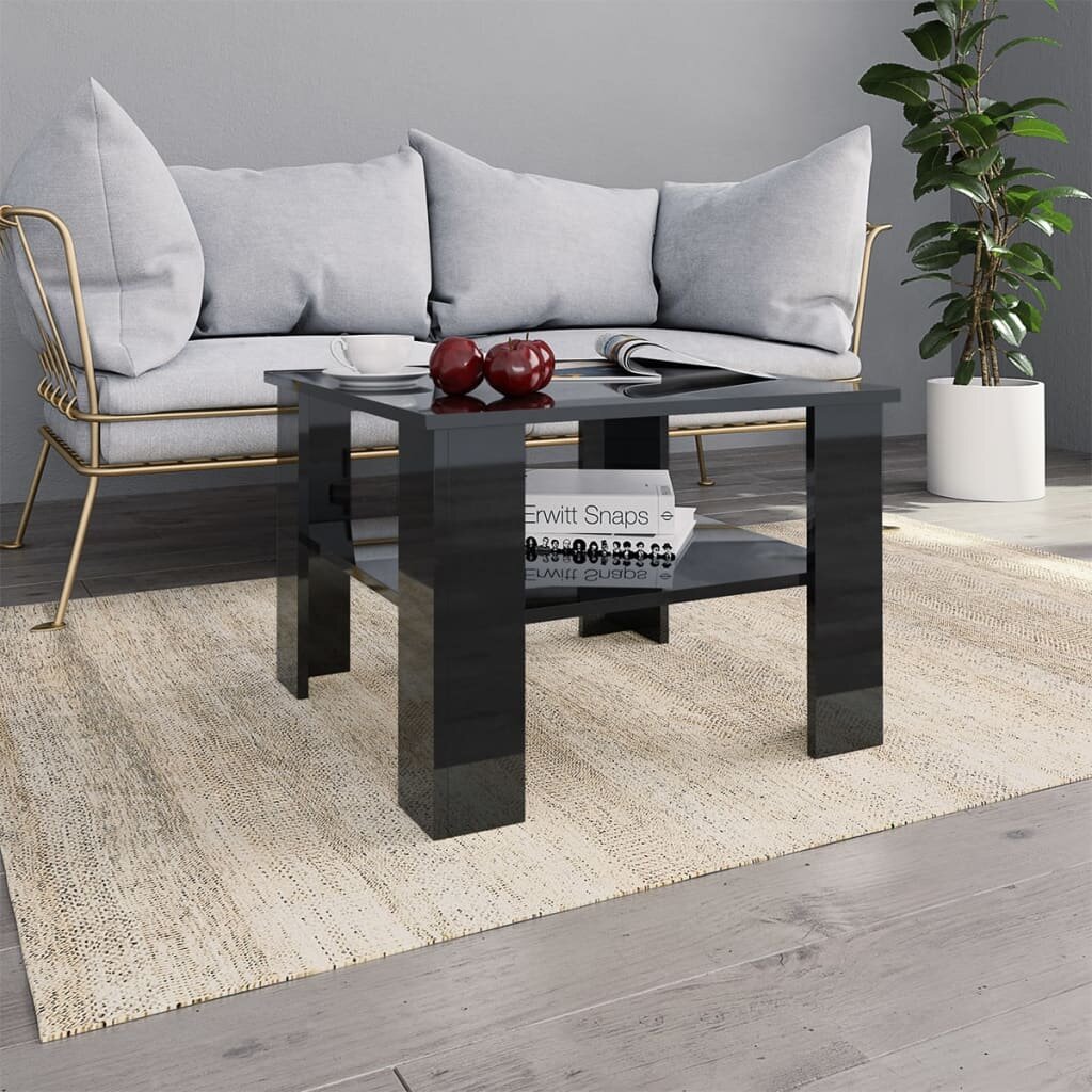 Image of Coffee Table High Gloss Black 236"x236"x165" Chipboard