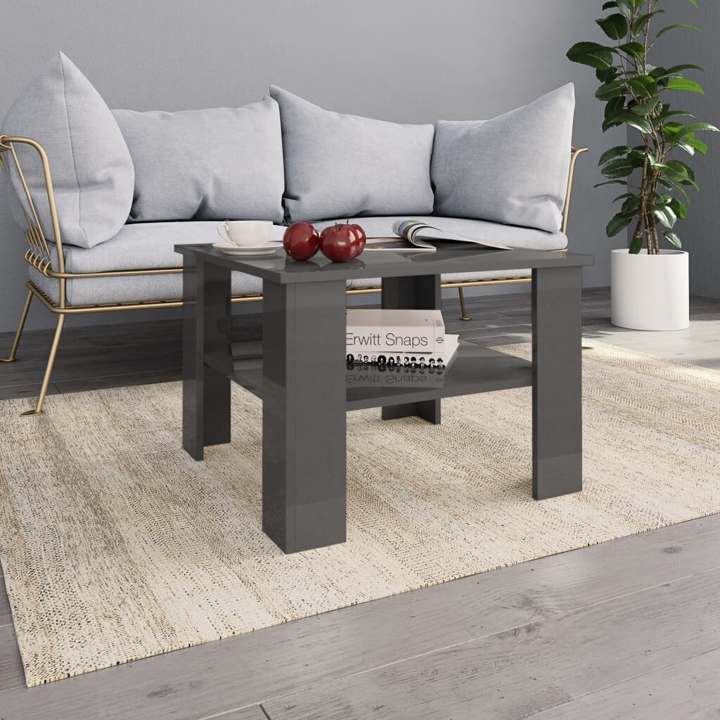 Image of Coffee Table High Gloss Gray 236"x236"x165" Chipboard