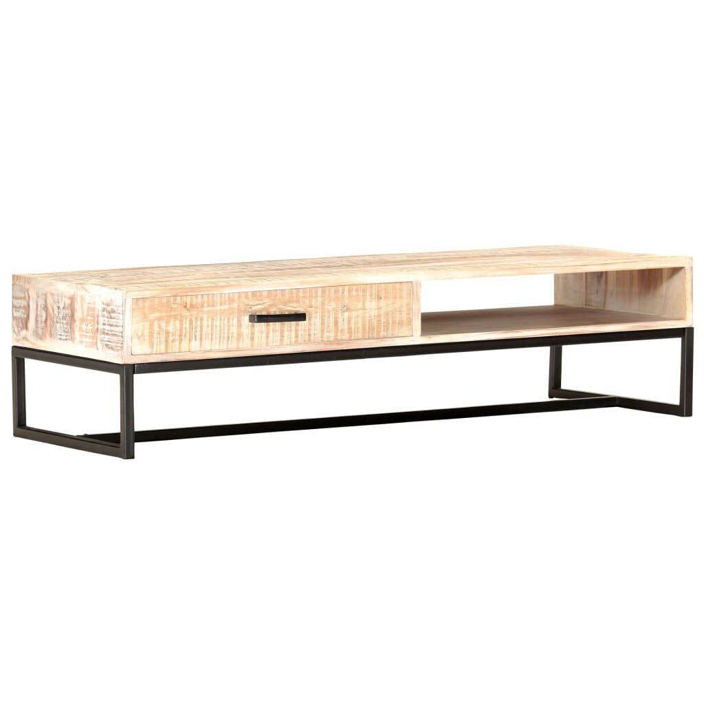 Image of Coffee Table White 461"x197"x118" Solid Acacia Wood