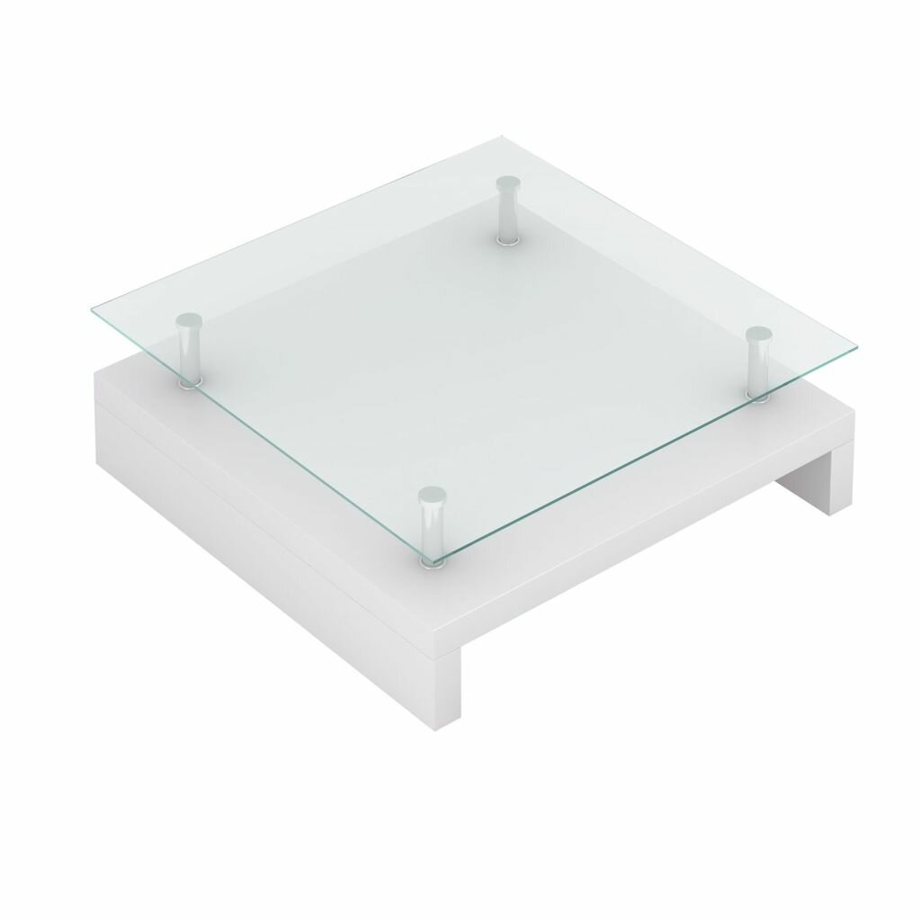 Image of Coffee Table with Glass Top White