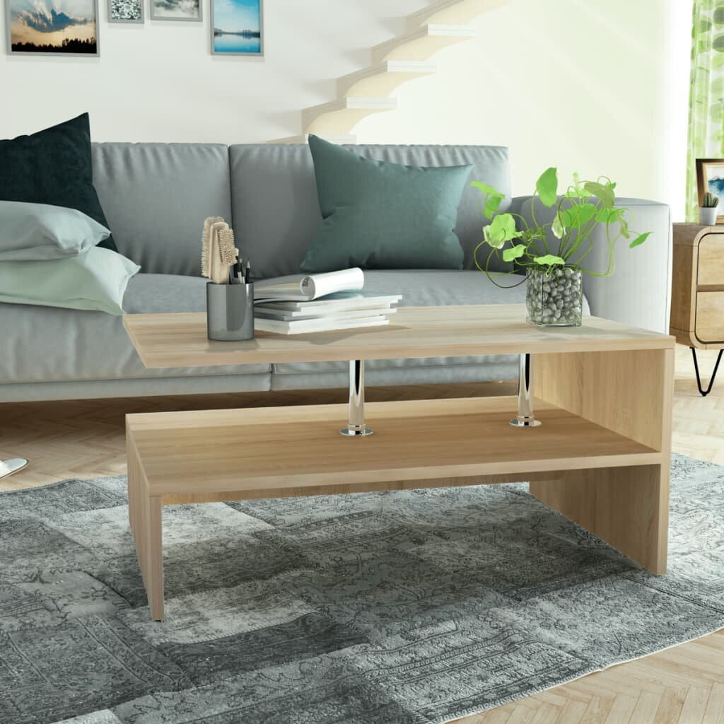 Image of Coffee table 90x59x42 cm chipboard oak