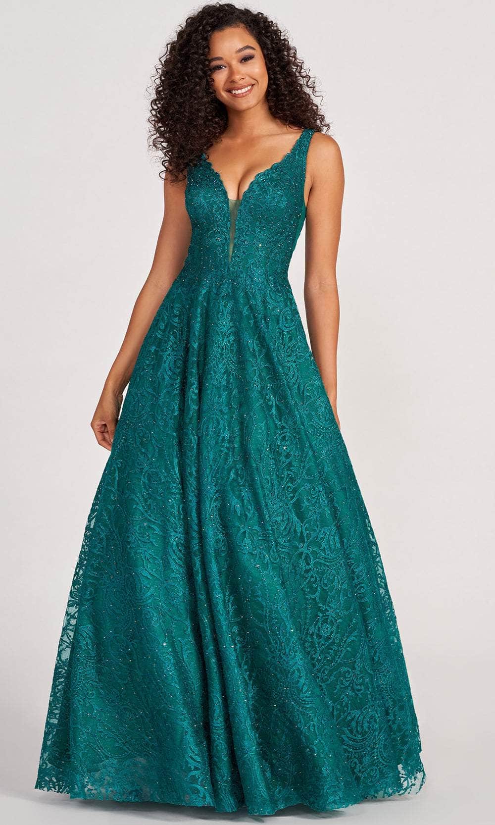 Image of Colette By Daphne CL2029 - Lace Embroidered A-Line Prom Gown