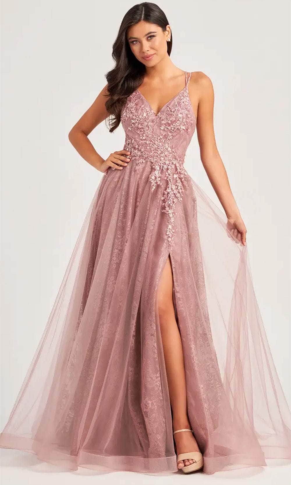 Image of Colette By Daphne CL5197 - Strappy Glitter Prom Dress