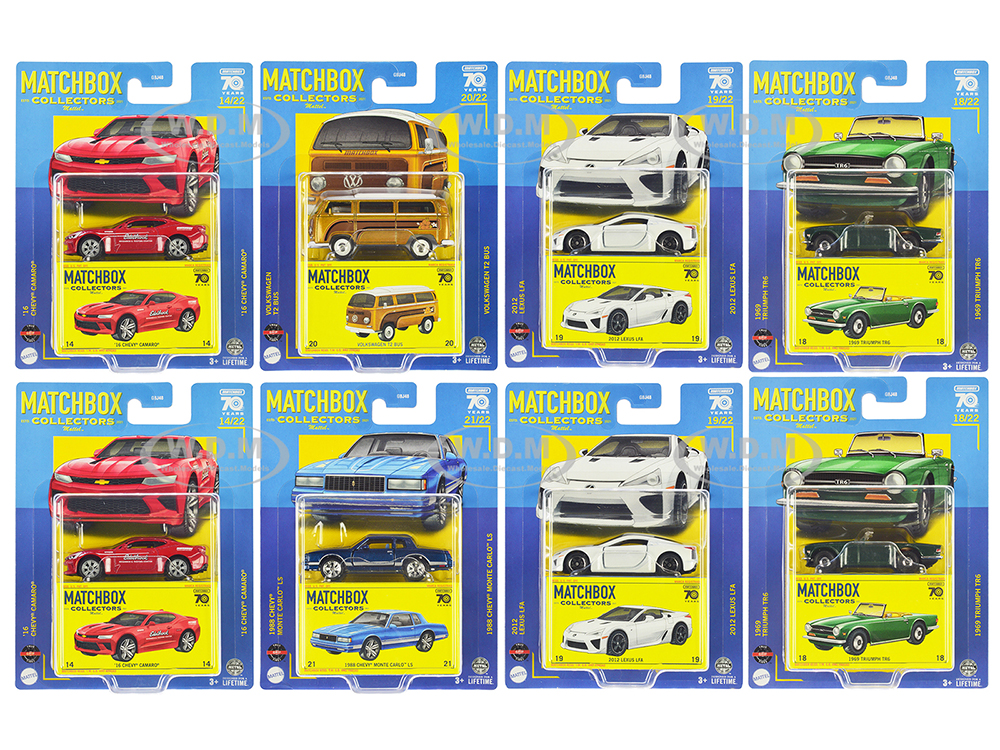 Image of "Collectors" Superfast 2023 Assortment U "70 Years" Special Edition Set of 8 pieces Diecast Model Cars by Matchbox
