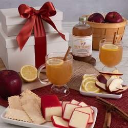 Image of Comforting Hot Toddy Fruit and Cheese Gift Tower