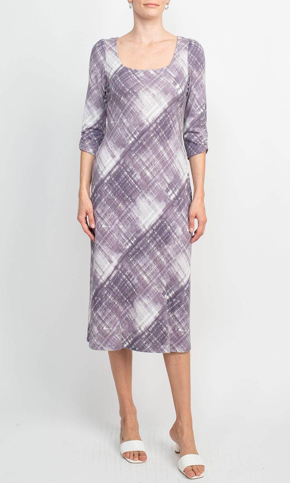 Image of Connected Apparel TAZ82033 - Quarter Sleeve Multi Print Dress