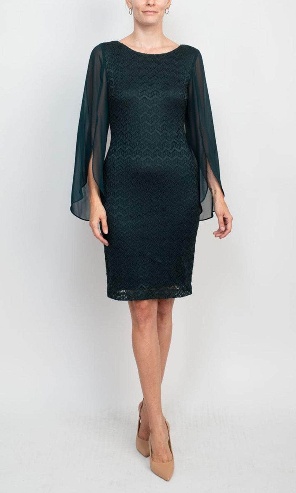 Image of Connected Apparel TFK67934M1 - Laced Split Sleeve Formal Dress