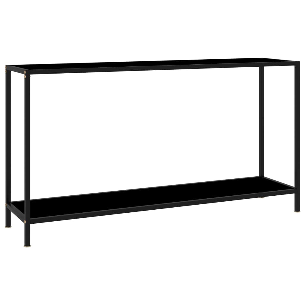Image of Console Table Black 551"x138"x295" Tempered Glass