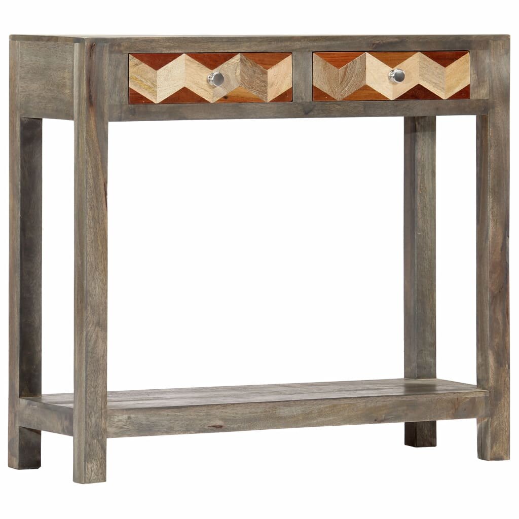 Image of Console Table Gray 339"x118"x299" Solid Mango Wood