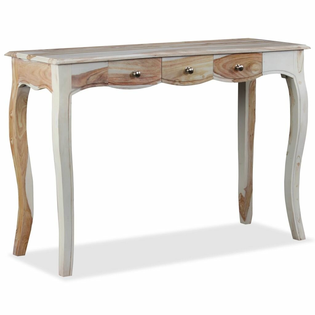 Image of Console Table with 3 Drawers Solid Sheesham Wood 433"x157"x30"