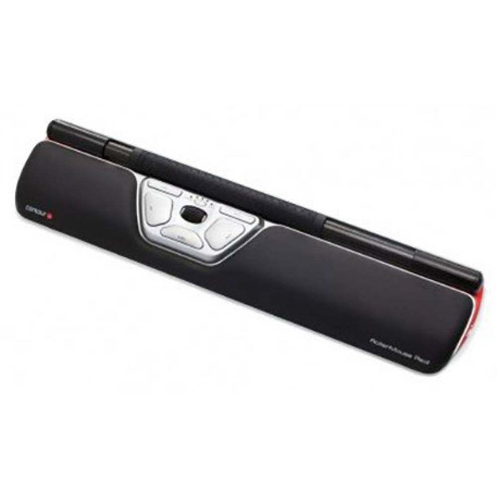 Image of Contour Design RollerMouse Red Ergonomic mouse USB Black Silver 7 Buttons 2800 dpi Ergonomic Gel wrist support mat