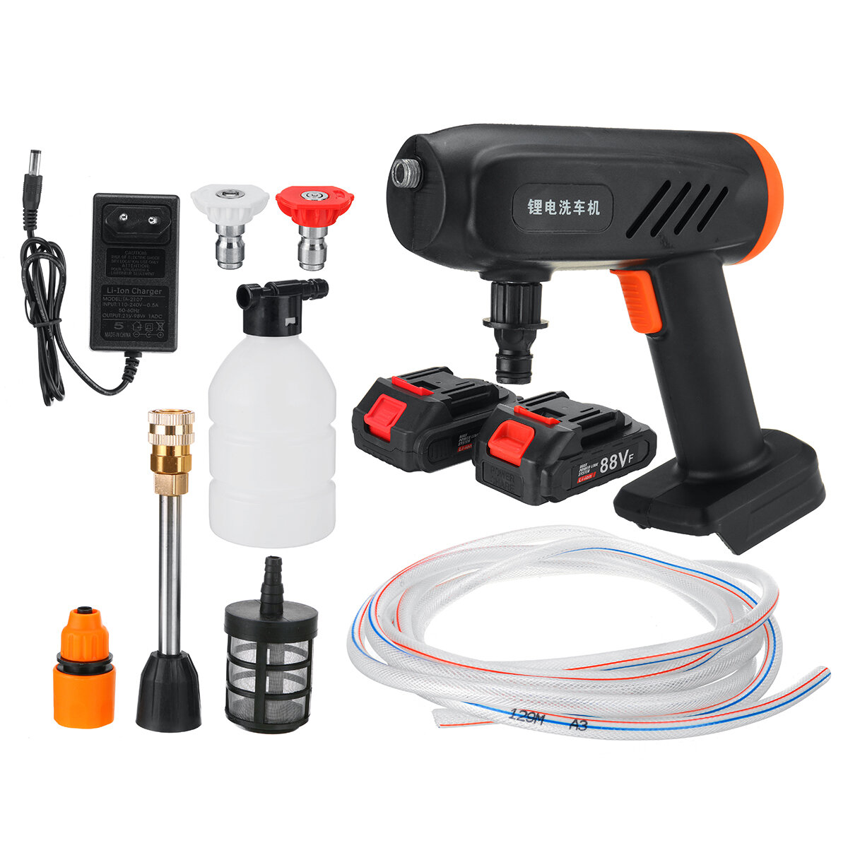 Image of Cordless High Pressure Washer Car Washing Machine Water Cleaner Spray Guns W/ None/1/2 Battery For Makita